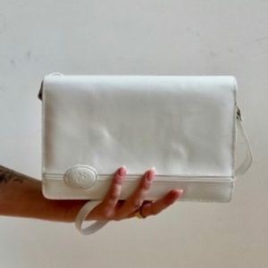 White Italian Leather Bracci Vintage Purse